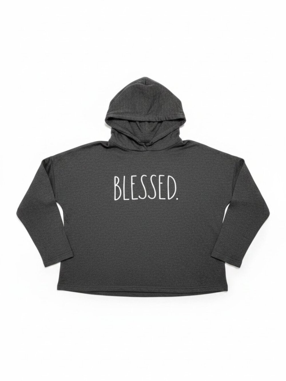 Rae Dunn Heather Grey "Blessed" Oversized Hoodie